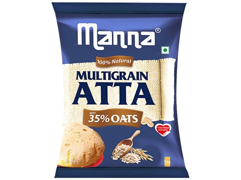 Manna Multigrain Atta - With 35% Oats, Loaded With Nutrients, Reduces Cholestrol, 1 kg
