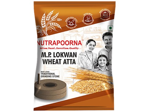 Nutrapoorna M.P Lokwan Wheat Atta - Premium, Fresh, Rich In Nutrients, No Preservatives, 1 kg
