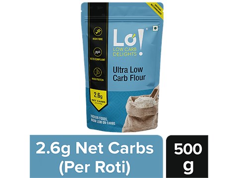 LO! Ultra Low Carb Keto Flour - High Fibre, Dietitian Recommended Atta, 500 g