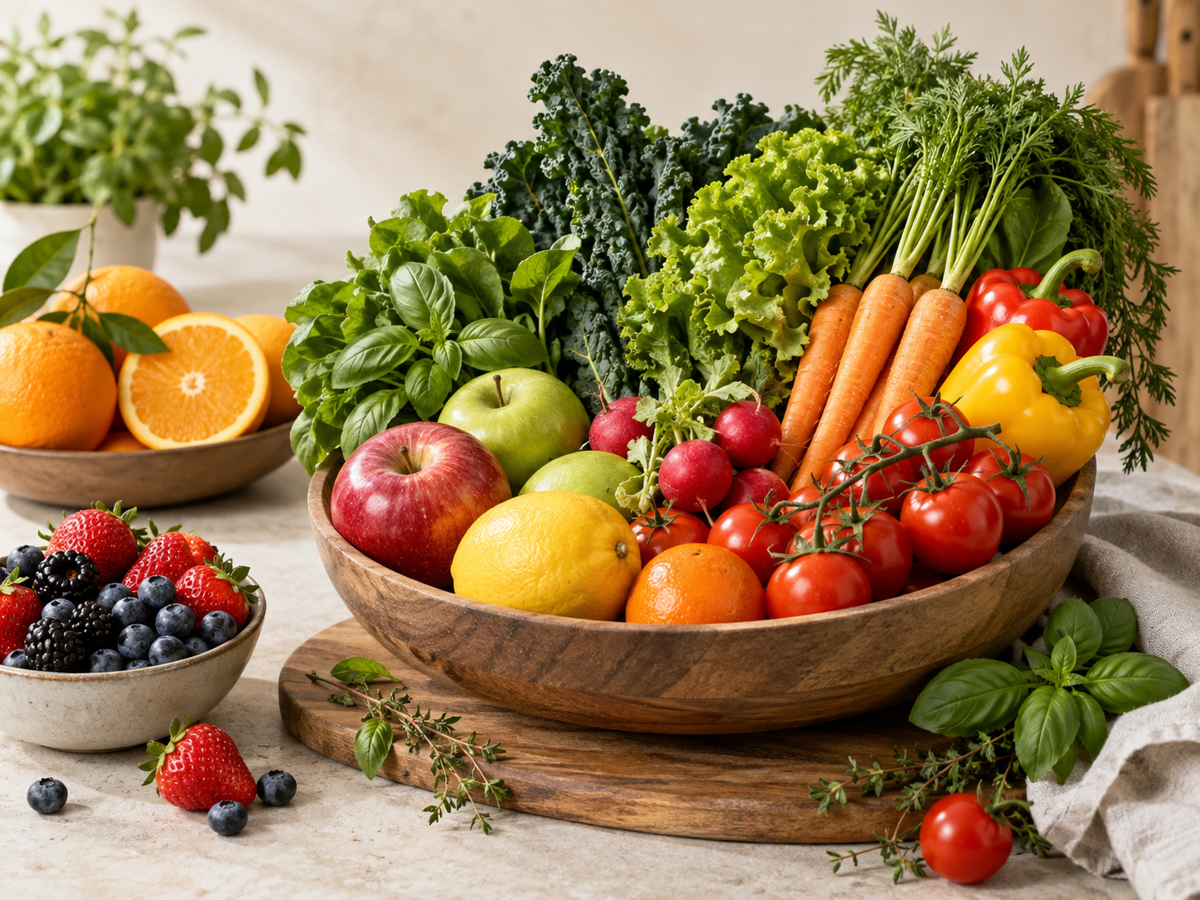 Fresh fruits and vegetables